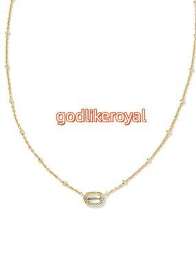 Mini Elisa Gold Satellite Short Pendant Necklace in Dichroic Glass